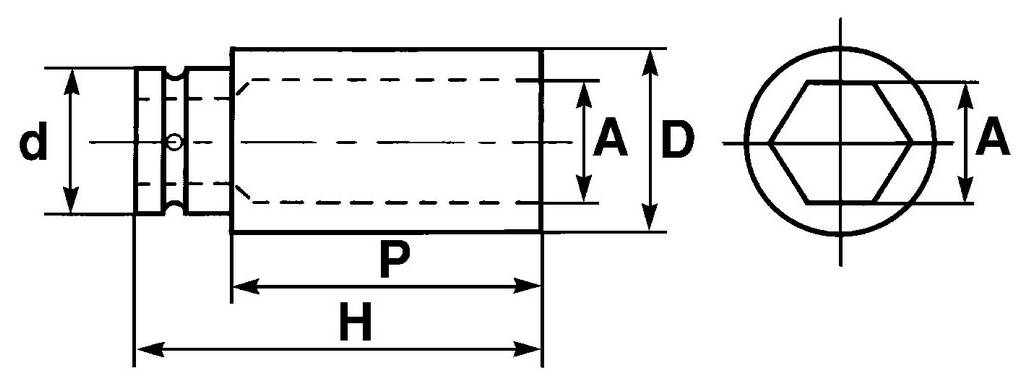 DOUILLE CHOCS LONGUE 3/4 27 MM SAM OUTILLAGE - NC27L