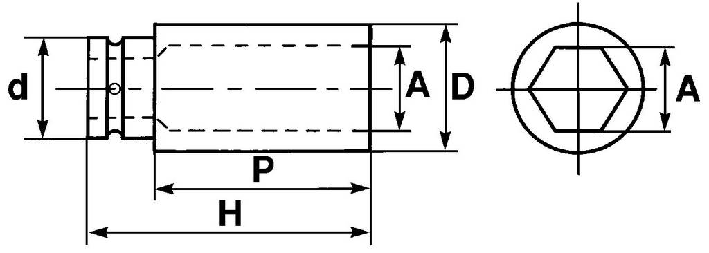 DOUILLE CHOCS LONGUE 1' DE 34 MM SAM OUTILLAGE - NM34L
