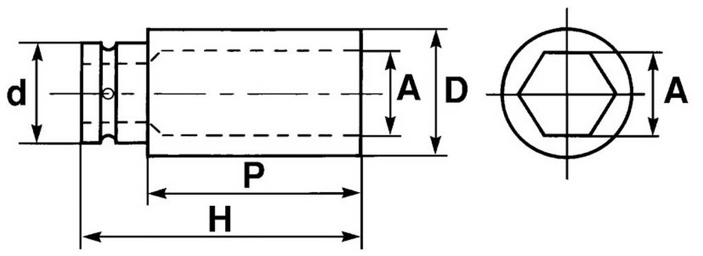 DOUILLE A CHOCS 1/2' LONGUE 6 PANS DE 24 - SAMOUTILLAGE - NS-24-L