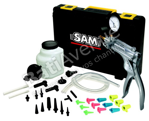 POMPE MANUELLE SAM OUTILLAGE MÉTALLIQUE À PRESSION DÉPRESSION VERSION MÉTALLIQUE AVEC KIT COMPLET -PPD-3