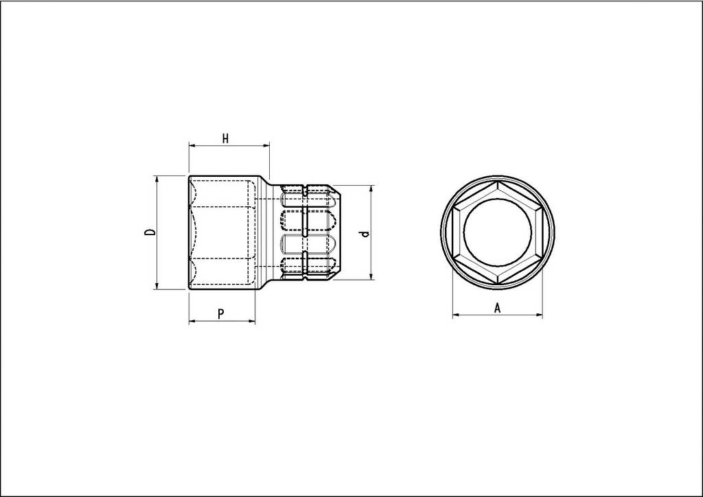 DOUILLE TRAVERSANTE 1/4 6P SD 11 MM SAM OUTILLAGE - RHS11