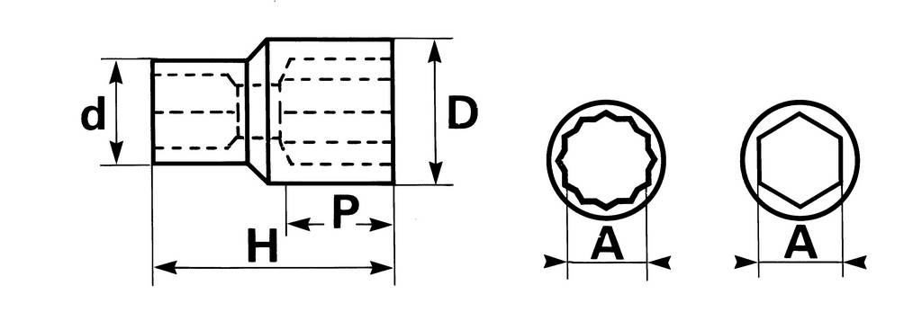 DOUILLE 12 PANS DE 12MM - SAMOUTILLAGE - SA-12