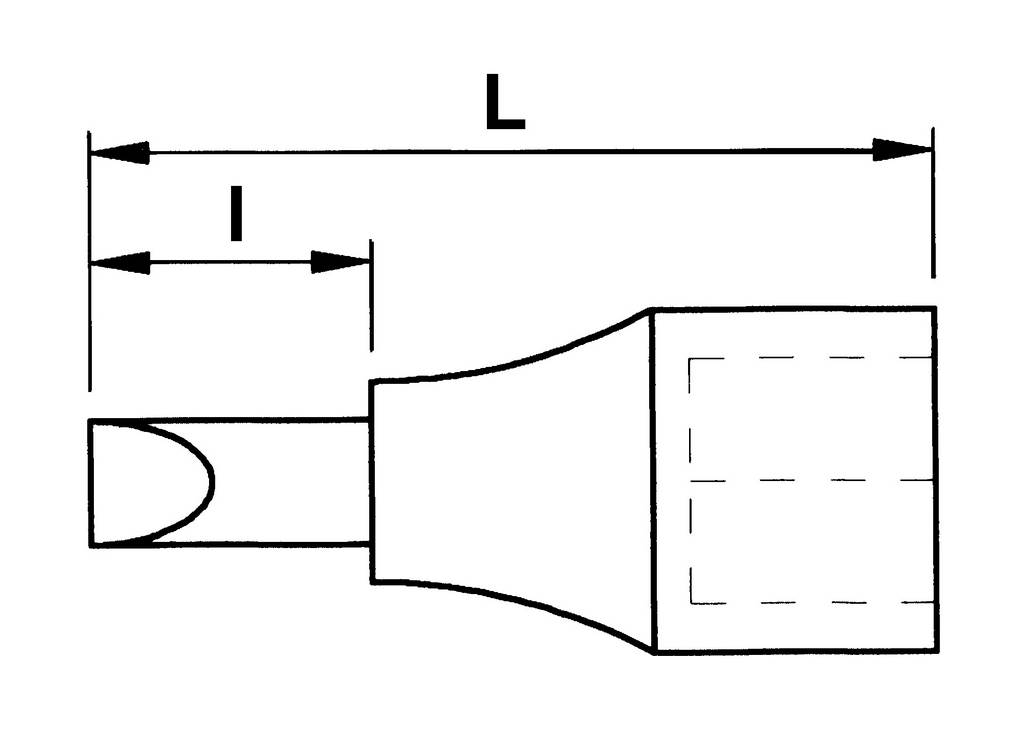 DOUILLE TOURNEVIS 1/2 6 PANS MALE: L100-H10 SAM OUTILLAGE - SC1010