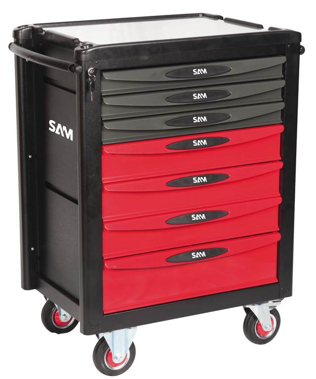 SERVANTE 7 TIROIRS AVEC PLATEAU ALUMINIUM SAM OUTILLAGE - SERVI740