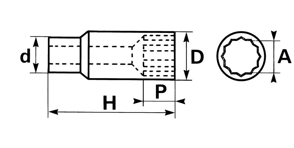 DOUILLE LONGUE 1/2 6 PANS 16 MM SAM OUTILLAGE - SHL16