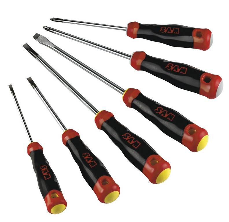 JEU DE 6 TOURNEVIS S1 FENTE PHILLIPS SAM OUTILLAGE - TJ1
