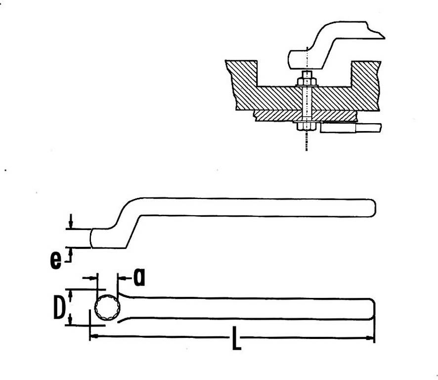 CLE POLYGONALE CONTRE-COUDEE 1 TETE ISOLEE 12 MM SAM OUTILLAGE - Z10512