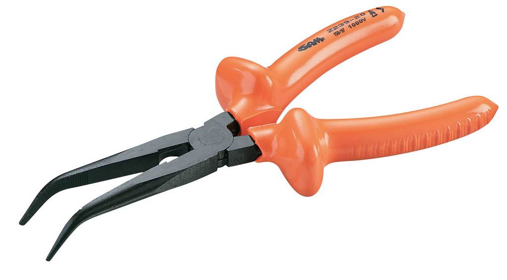 PINCE COUDEE 45° AVEC COUPE-FILS ISOLEE 195 MM SAM OUTILLAGE - Z23920