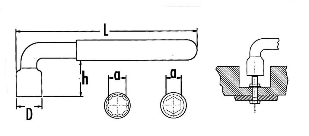 CLE A PIPE 1 TETE 12 PANS ISOLEE 14 MM SAM OUTILLAGE - Z8014
