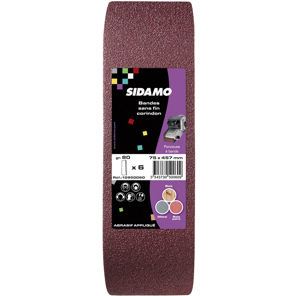 Bande abrasive corindon BSF 457 pour décapage et ponçage des métaux, bois, plastique, peinture ancienne SIDAMO - 10950060