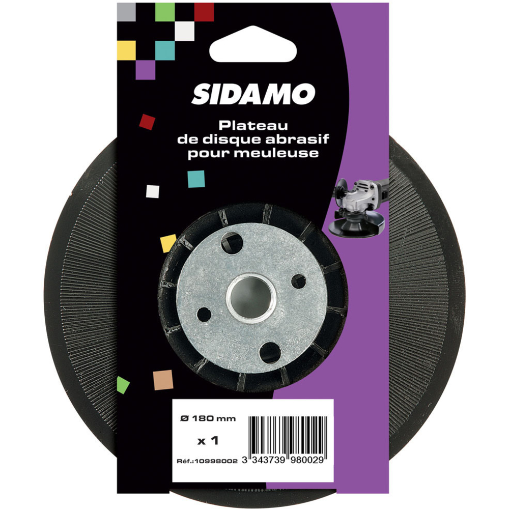 Plateaux support pour meuleuses en caoutchouc pour fixation des disques SIDAMO - 10998002