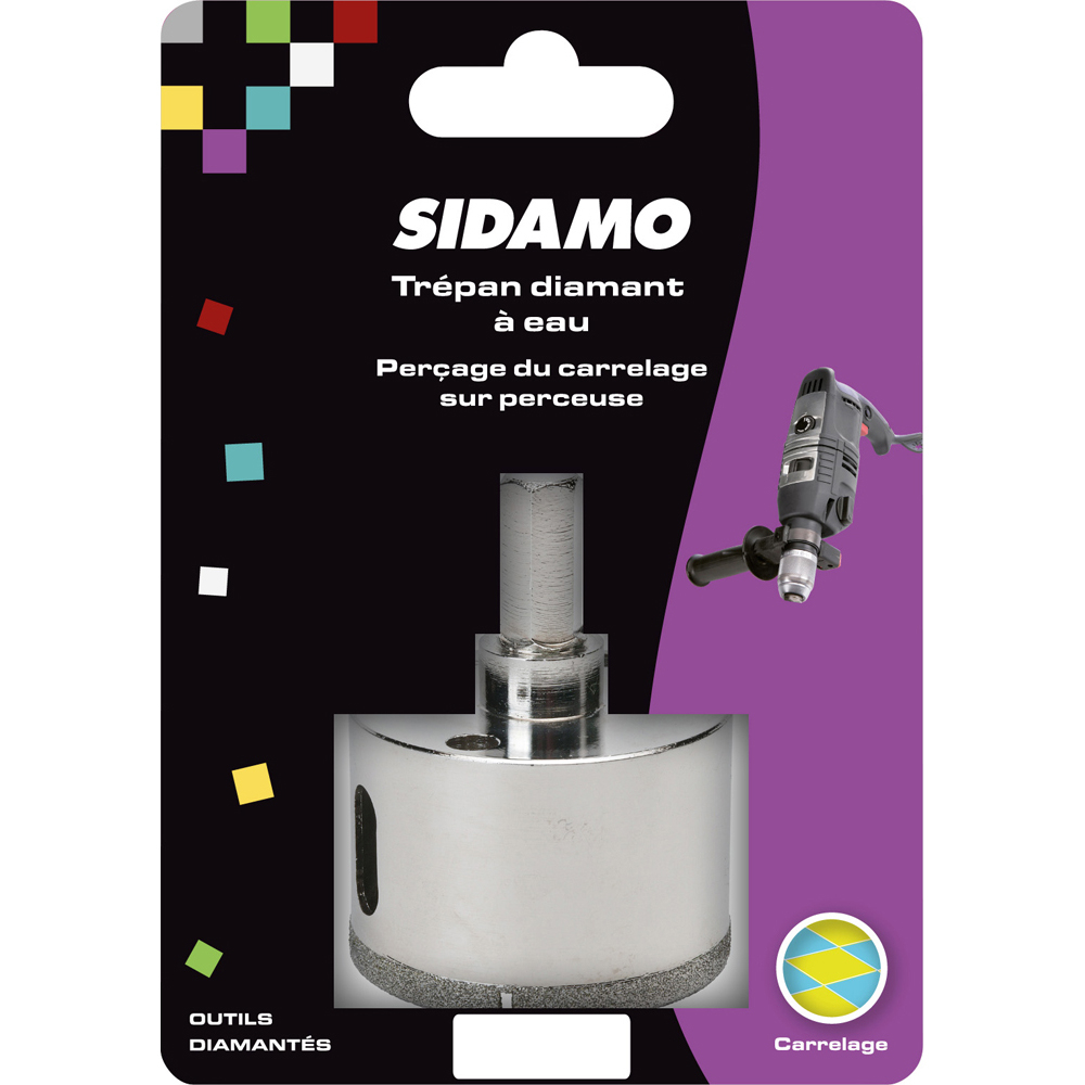 Trépan diamant à eau D51 pour perçage de matériaux décoratifs SIDAMO - 11101410