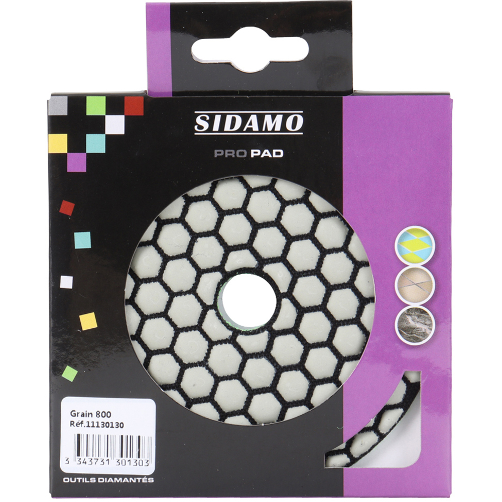 Pad diamanté PAD Gr800 pour polissage de céramique et matériaux décoratifs SIDAMO - 11130130
