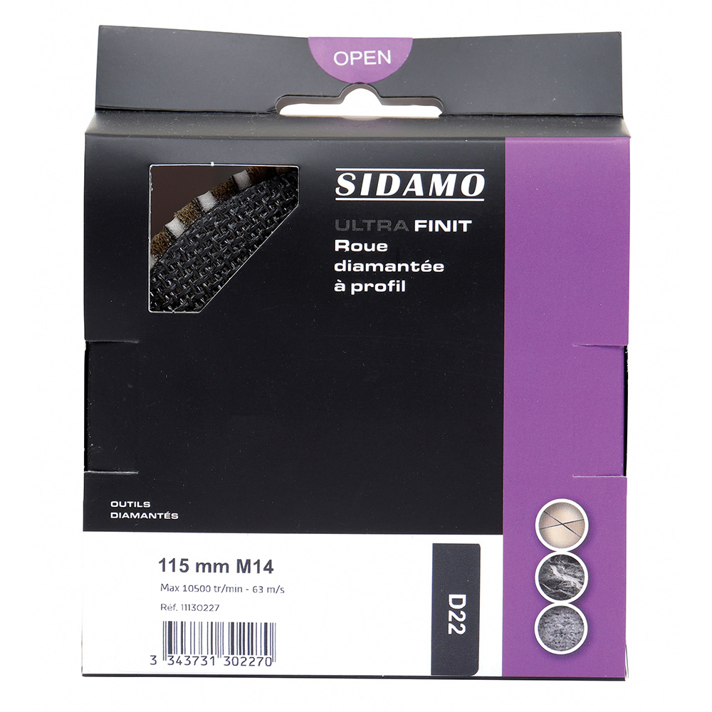 Roue diamantée à profil demi‑rond ULTRA FINIT SIDAMO - 11130227