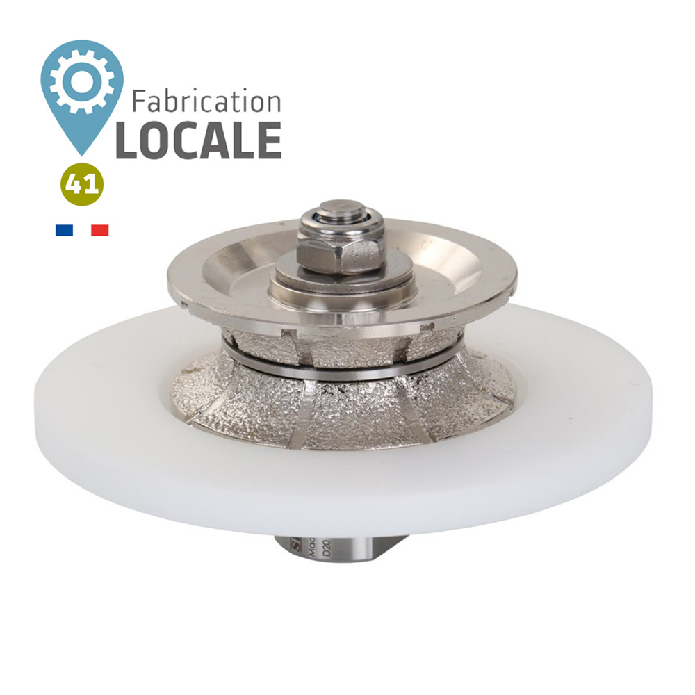 Meule diamantée demi rond ultra profil d20 mm - M14 D120 SIDAMO - 11130230