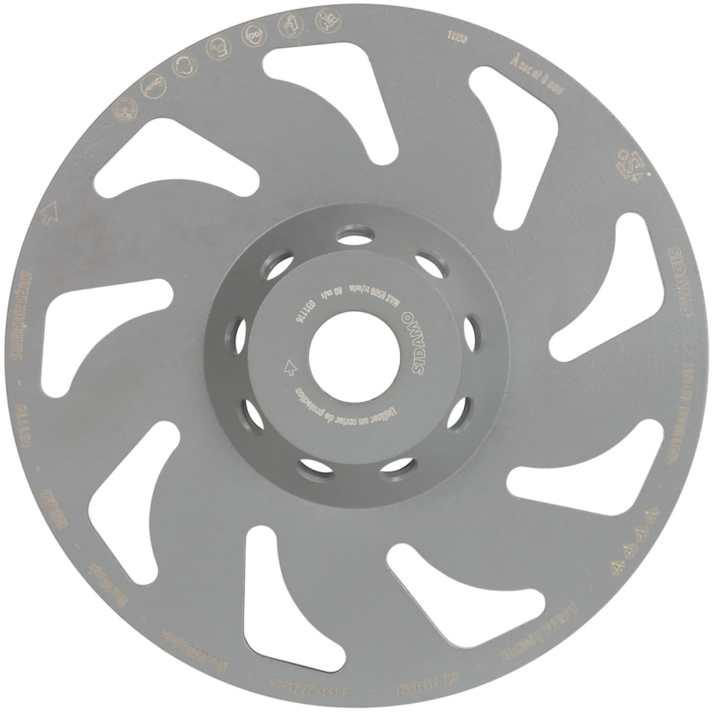 Assiette à poncer diamant PRO Cup Boomerang pour surfaçage béton à sec ou à eau SIDAMO - 11131003