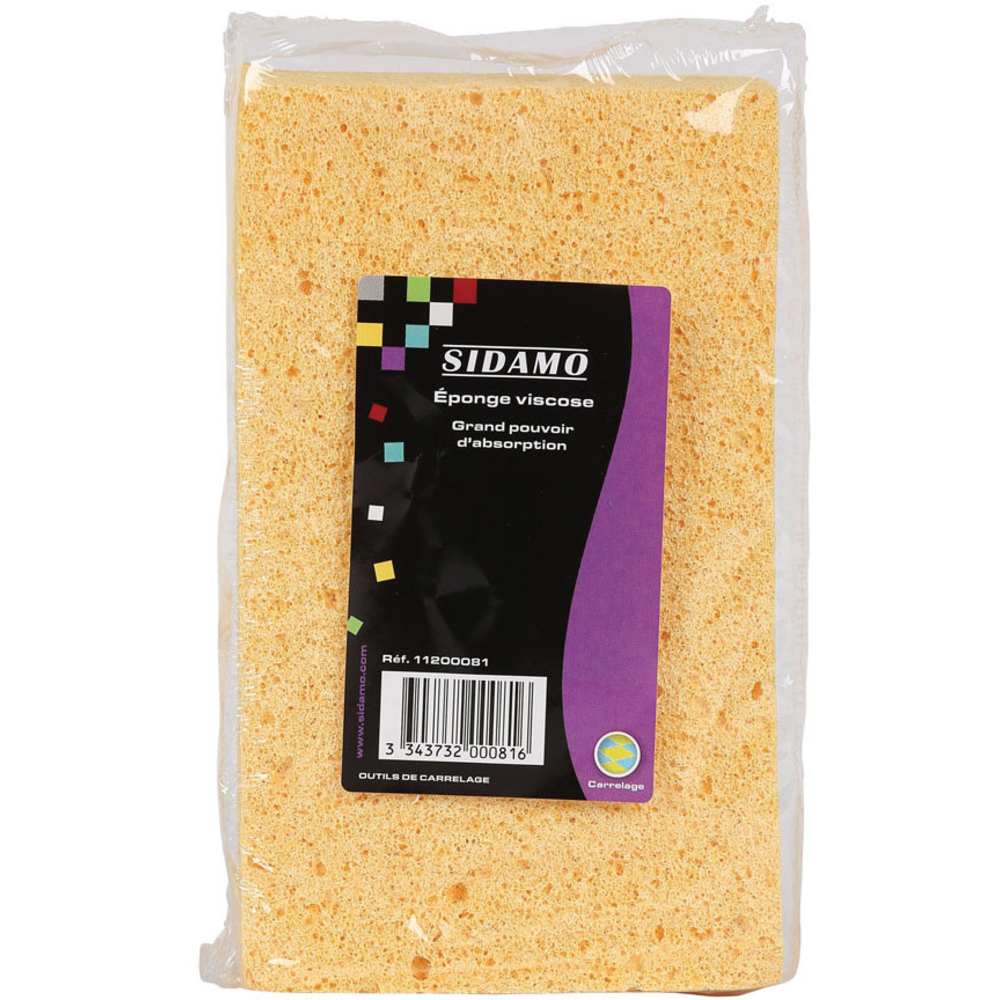 Eponge viscose 185x110 mm pour nettoyage des joints et carrelages SIDAMO - 11200081