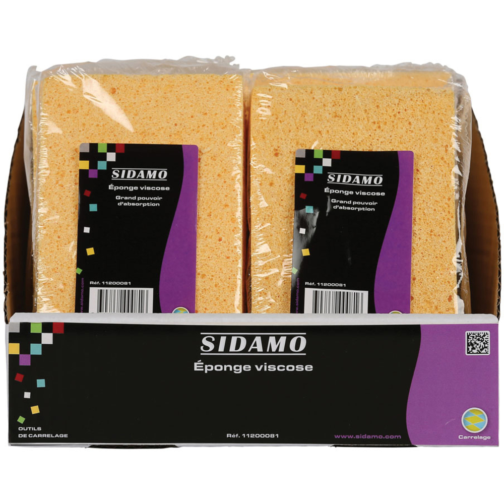 Eponge viscose 185x110 mm pour nettoyage des joints et carrelages SIDAMO - 11200081
