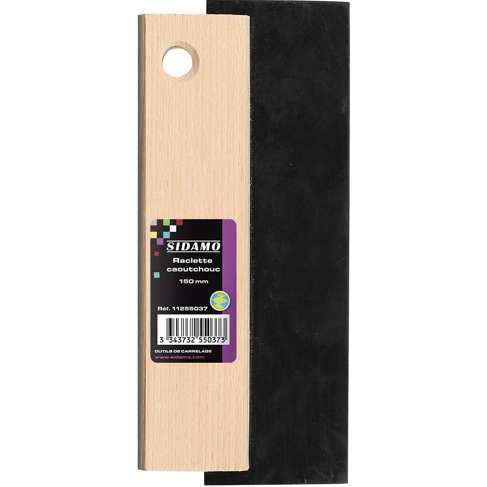 Raclette caoutchouc noir 150 mm pour remplissage des joints de carrelage SIDAMO - 11255037