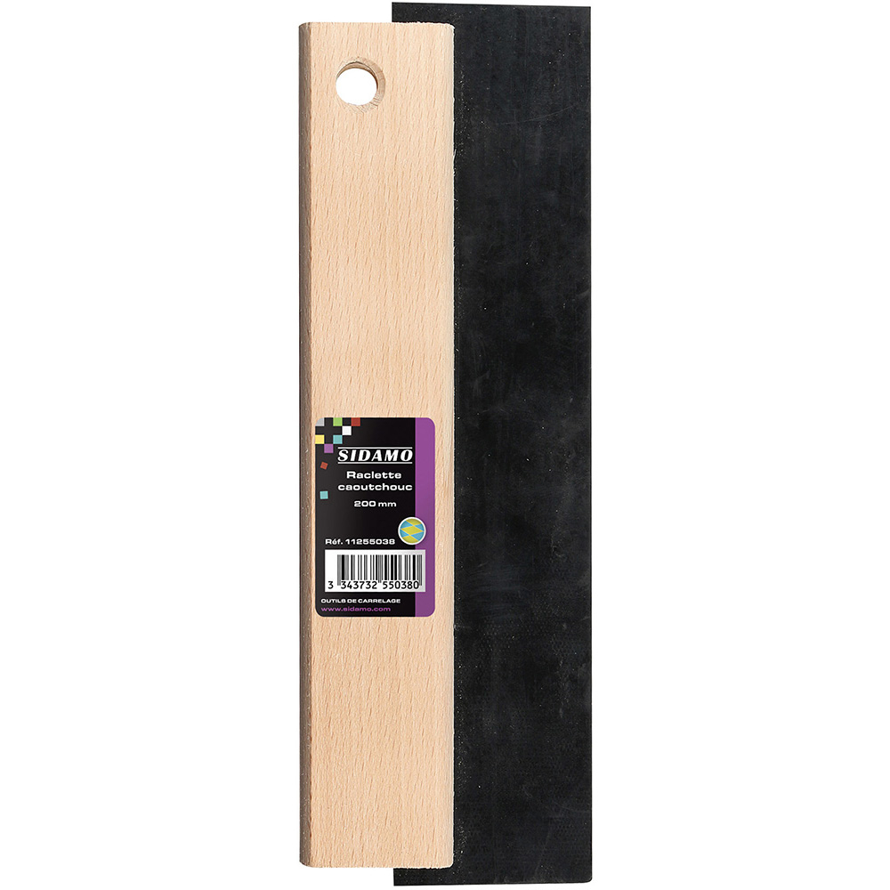 Raclette caoutchouc noir 200 mm pour remplissage des joints de carrelage SIDAMO - 11255038