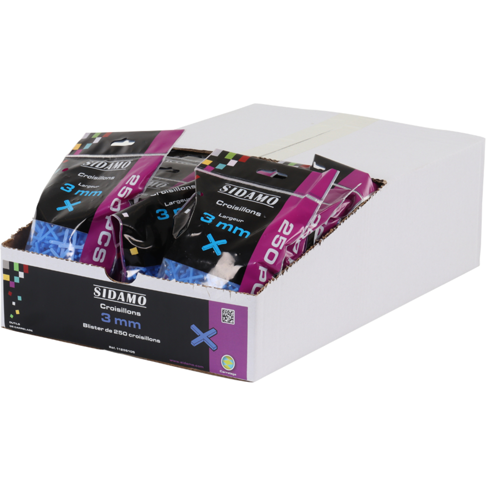 Croisillons joints réguliers 3mm-1 à 10 pour espacement parfait entre carreaux SIDAMO - 11255105
