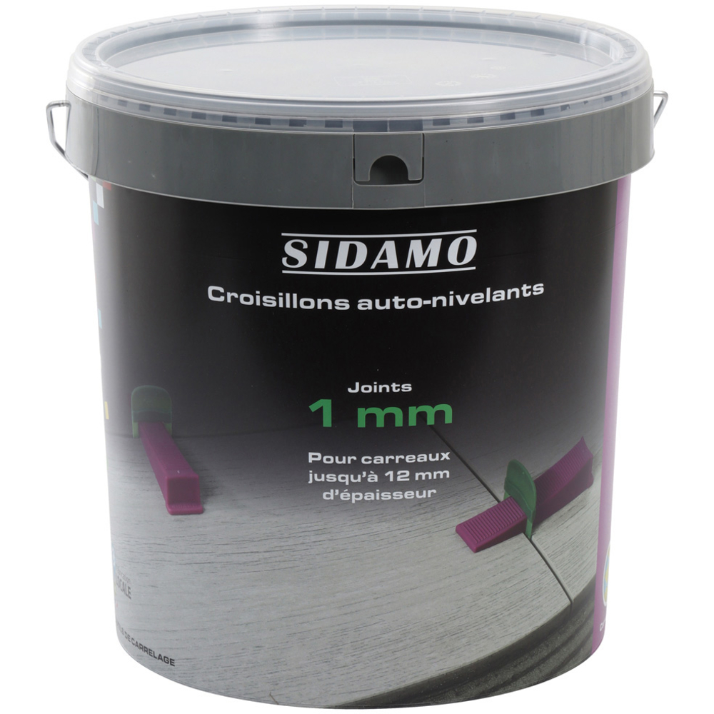Croisillons auto-nivelants avec joint de 1 mm pour carrelage de niveau et joints réguliers SIDAMO - 11255300