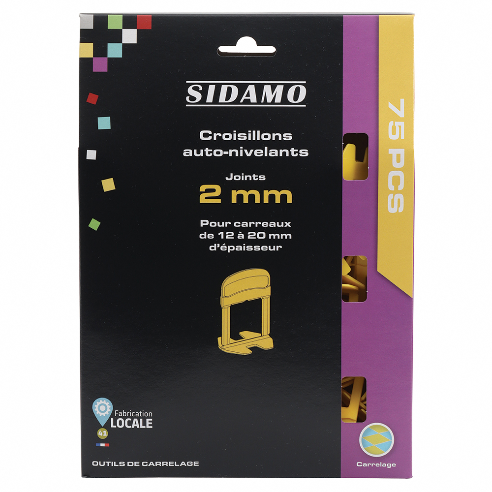 Croisillons auto-nivelants Joint 2 mm H 20 pour carrelage avec joints réguliers et de niveau SIDAMO - 11255314