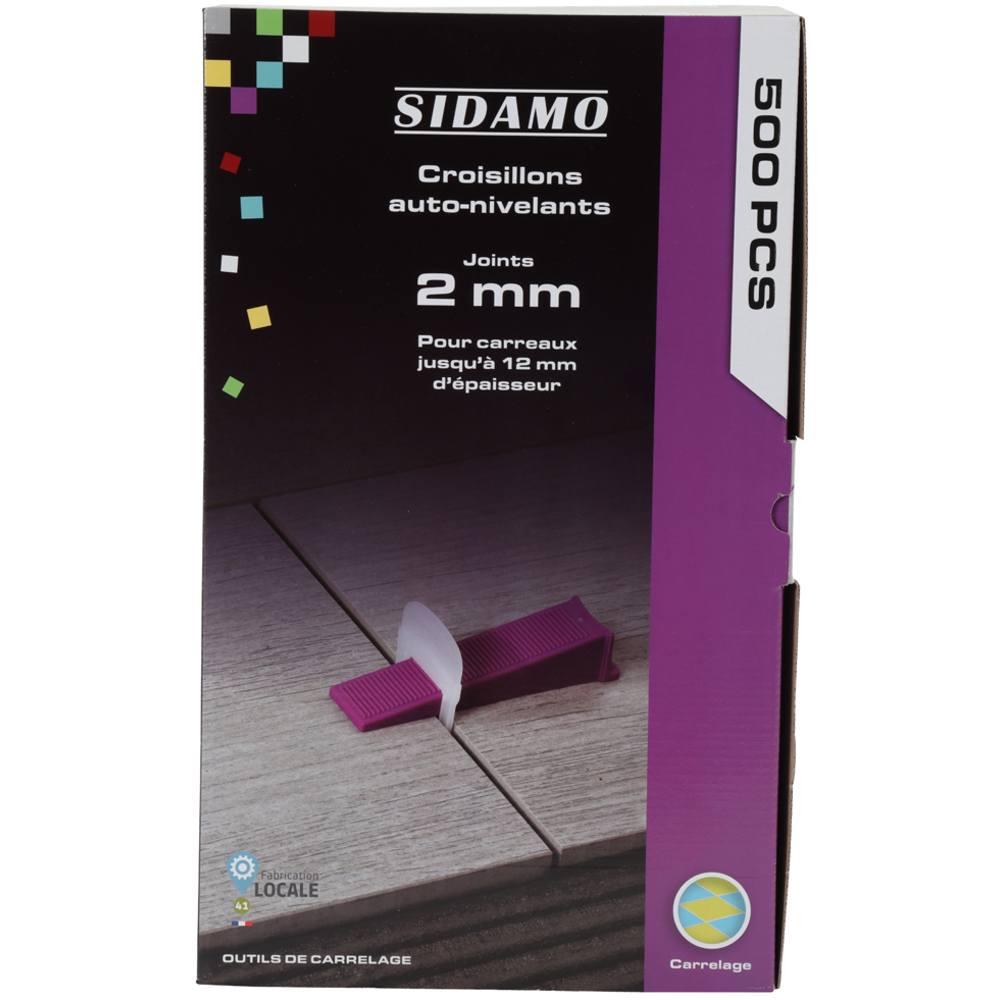 Croisillons auto-nivelants pour joint de 2 mm - finition parfaite et niveaux réguliers des carreaux SIDAMO - 11255317