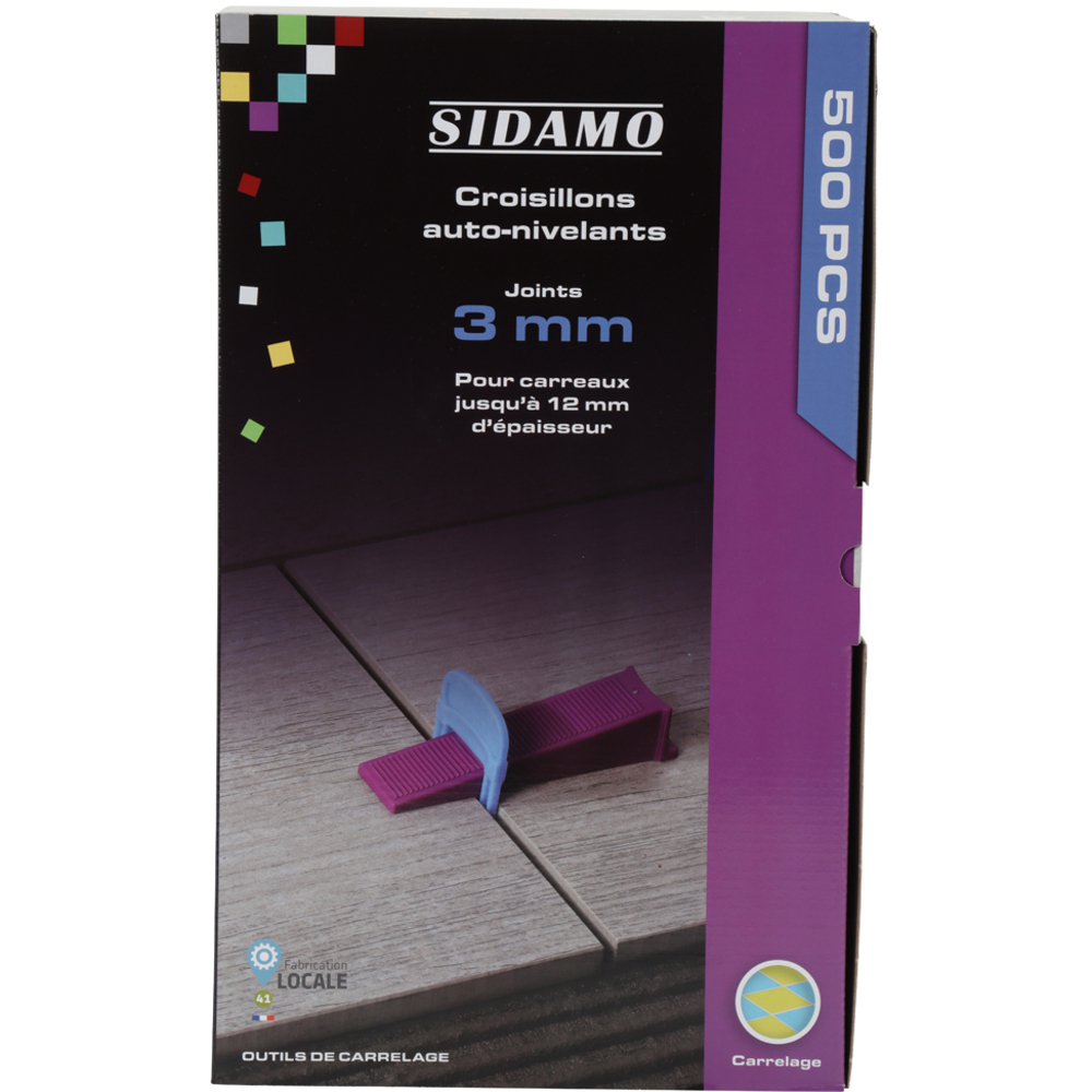 Croisillons auto-nivelants avec joint 3 mm pour carrelage à niveau et joints réguliers SIDAMO - 11255318