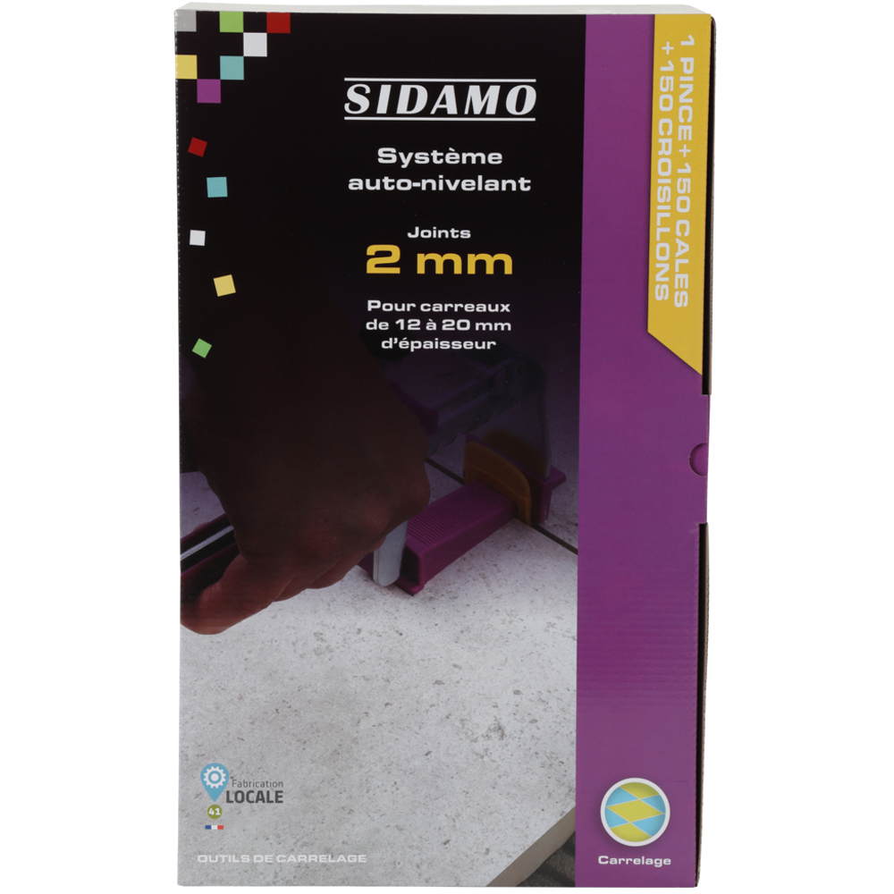 Kit pour croisillons auto-nivelants avec joint de 2 mm H 20 pour carrelage de niveau et joints réguliers. SIDAMO - 11255324
