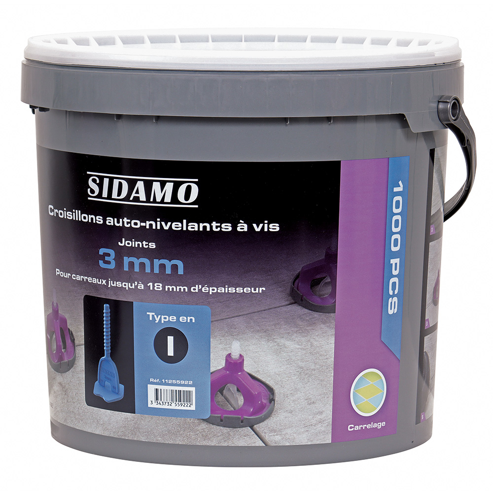 Croisillons auto-nivelants pour joints réguliers et carrelage de niveau 3mm SIDAMO - 11255922