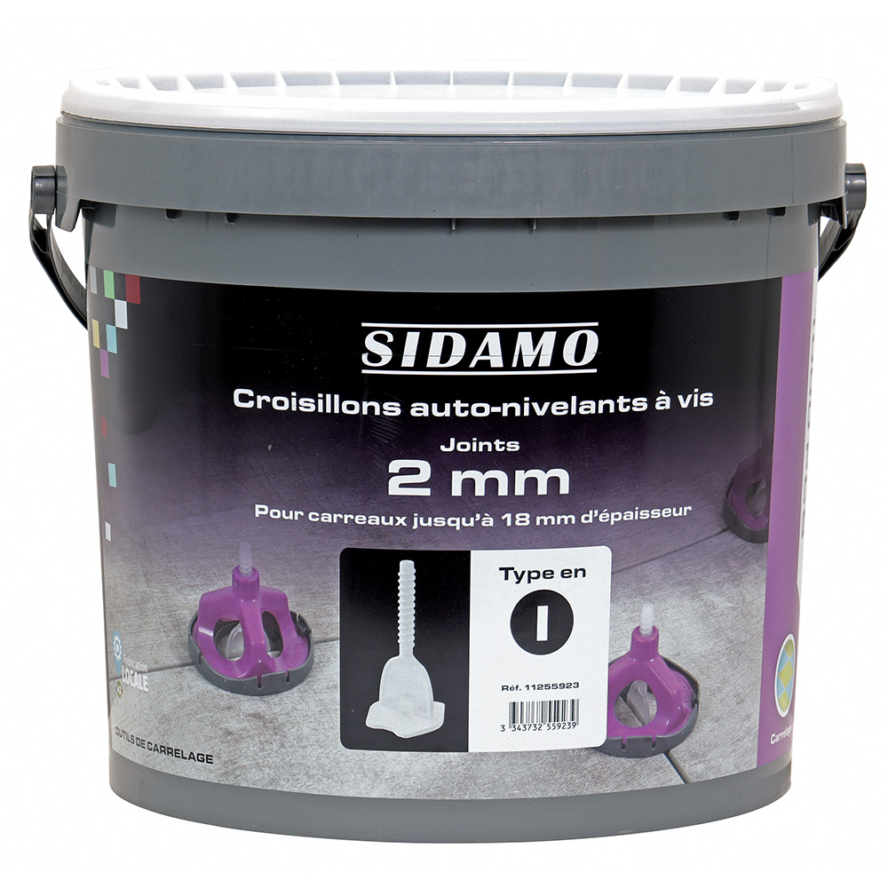 Croisillons auto-nivelants pour joints réguliers de carrelage en I à vis 2mm SIDAMO - 11255923