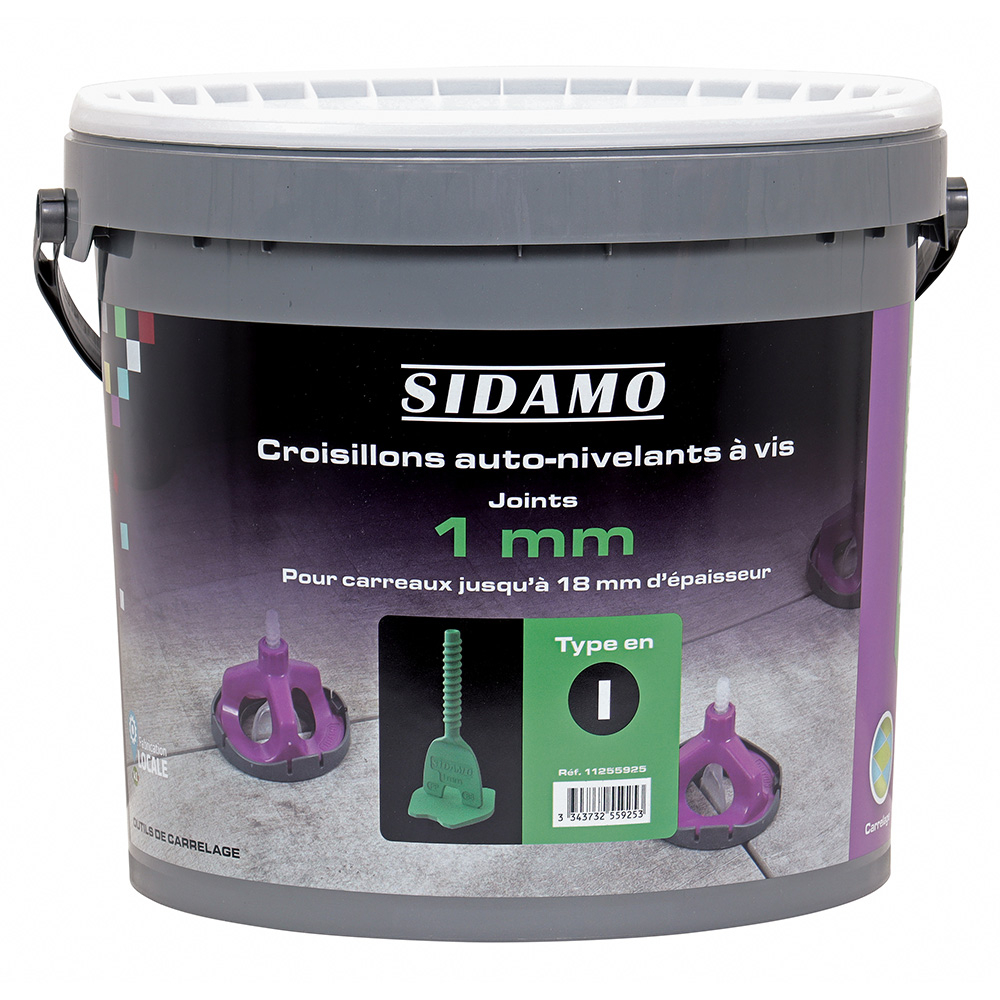 Croisillons auto-nivelants I à vis 1mm pour carrelage niveau et joints réguliers SIDAMO - 11255925