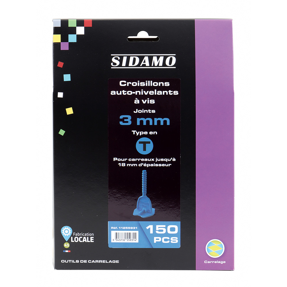 Croisillons auto-nivelants joints réguliers 3mm pour carrelage de niveau SIDAMO - 11255931