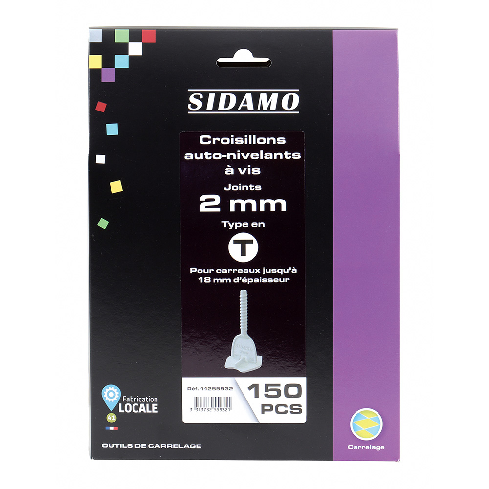 Croisillons auto-nivelants pour carrelage 2mm avec joints réguliers et de niveau SIDAMO - 11255932