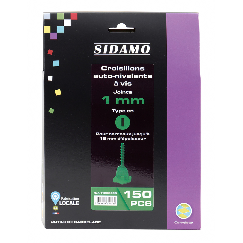 Croisillons auto-nivelants pour carrelage de niveau avec joints réguliers - 1mm SIDAMO - 11255936