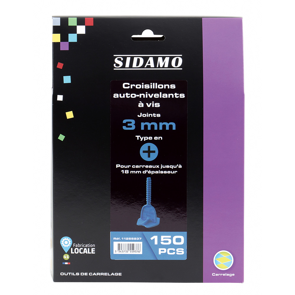 Croisillons auto-nivelants 3mm pour joints réguliers et carrelage de niveau SIDAMO - 11255937