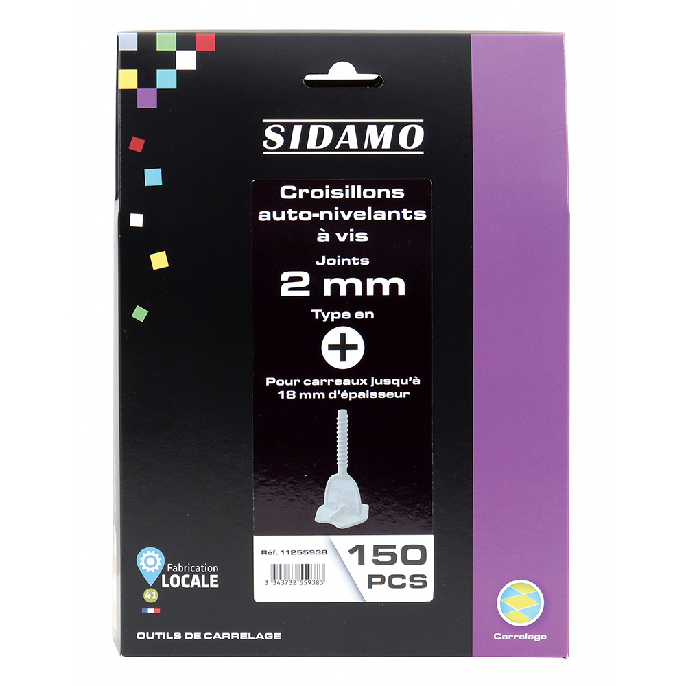 Croisillons auto-nivelants pour carrelage niveau et joints réguliers - 2mm SIDAMO - 11255938