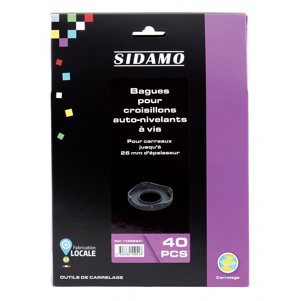 Croisillons auto-nivelants pour bagues anti-friction - nivellement parfait et joints réguliers entre carreaux SIDAMO - 11255941
