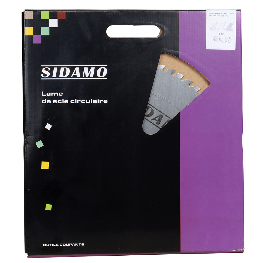 Lame de scie circulaire Chrome Vanadium pour tronçonnage bois massif, chauffage et construction SIDAMO - 160201