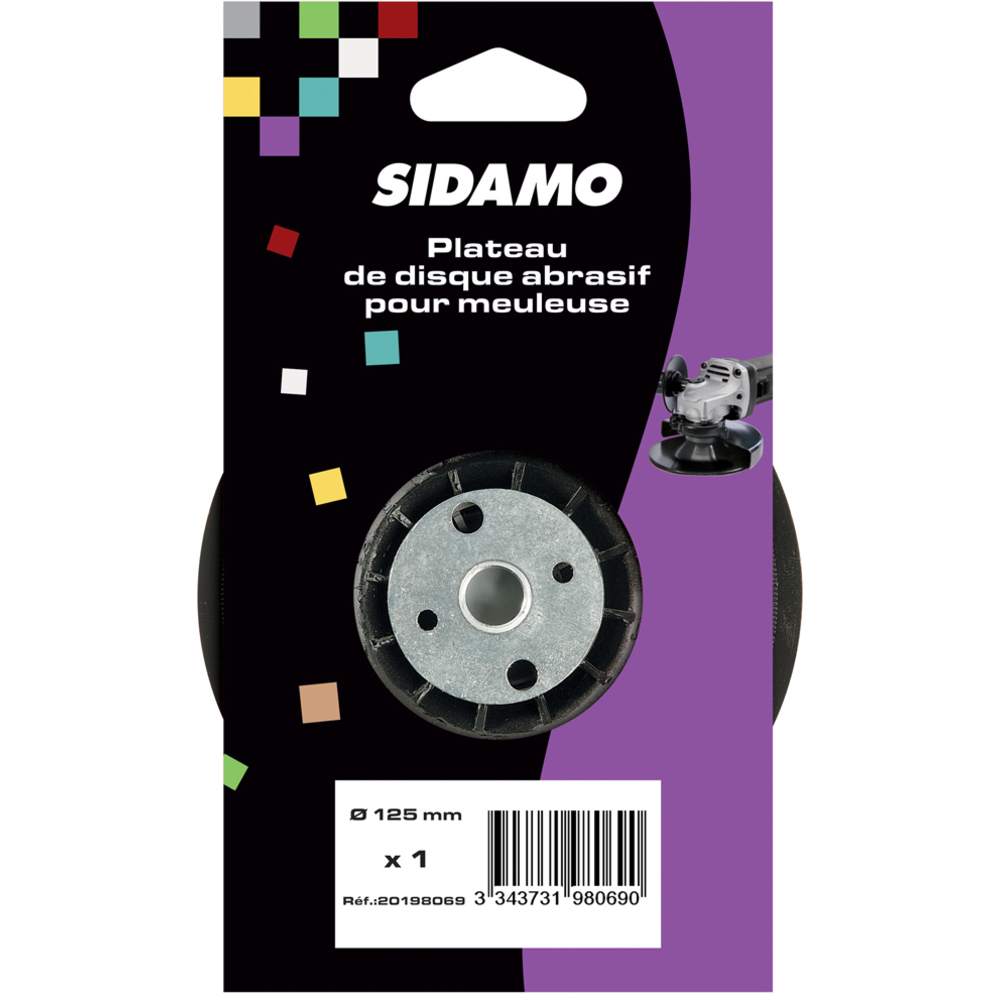 Plateaux support pour meuleuses - Support et fixation caoutchouc des disques SIDAMO - 20198069