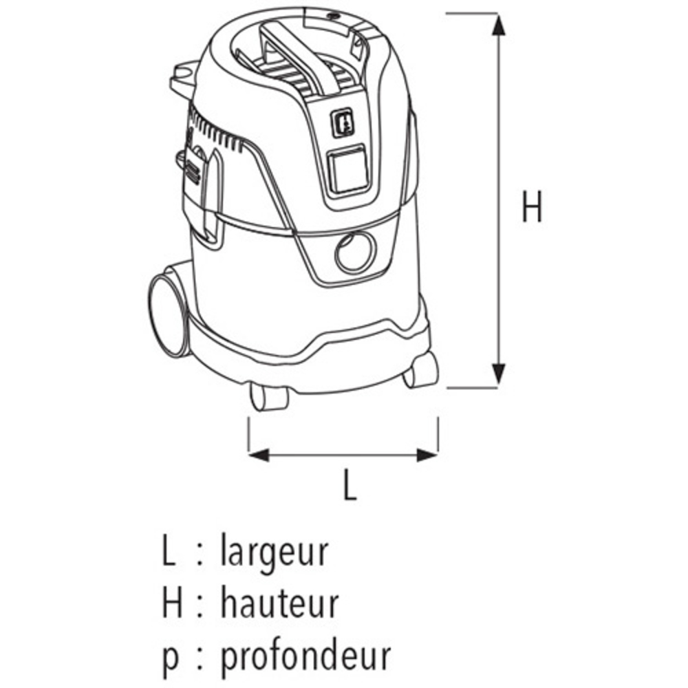 Aspirateur eau et poussières PRO ASP 25P-SH pour aspiration performante d'eau et poussières SIDAMO - 20405025