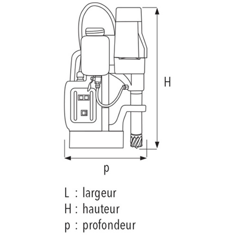Perceuse à base magnétique 50 PM pour perçage et carottage de l'acier sous lubrification SIDAMO - 20502034