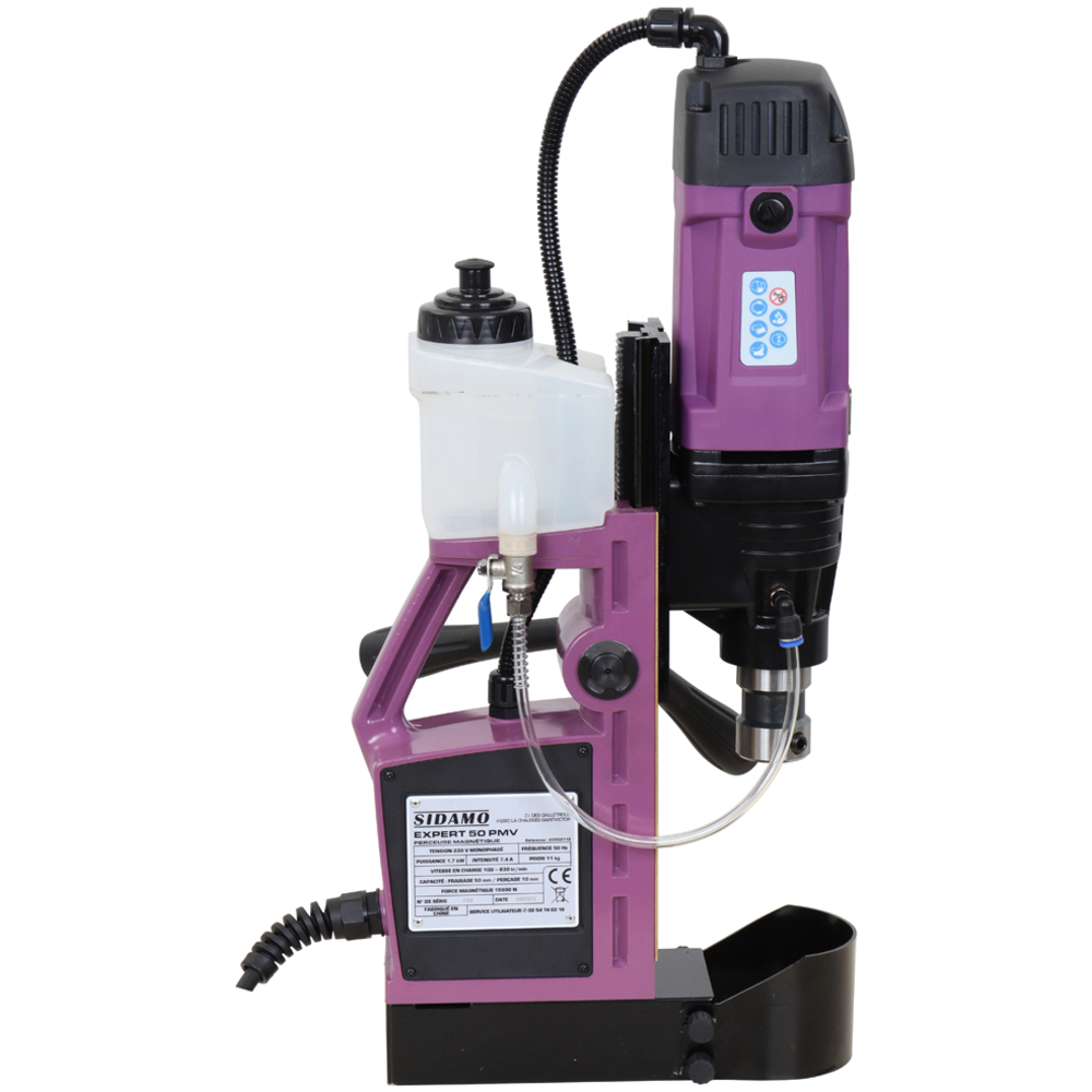 Perceuse à base magnétique EXPERT 50 PMV pour perçage et carottage sous lubrification de l'acier SIDAMO - 20502110