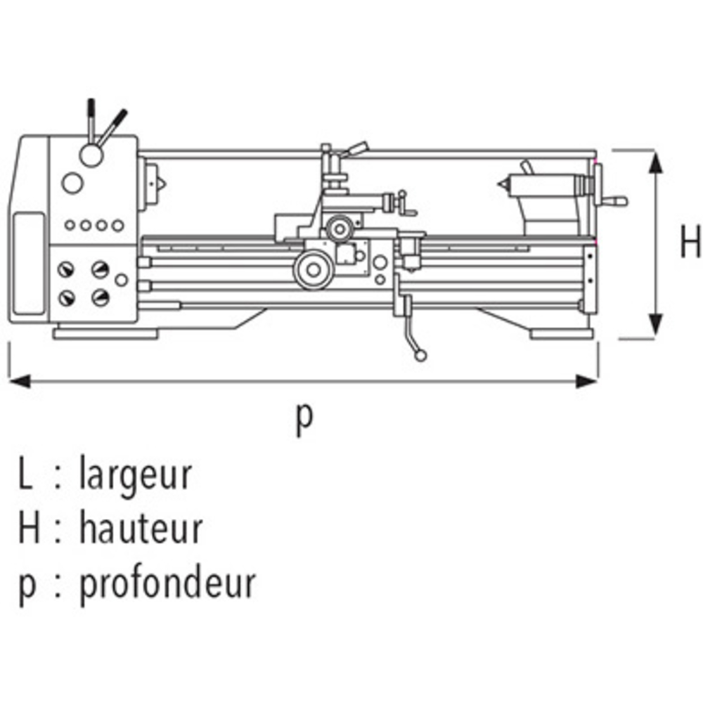 Tour à métaux TP 550 pour usinage à sec de matériaux ferreux et non ferreux SIDAMO - 21300015