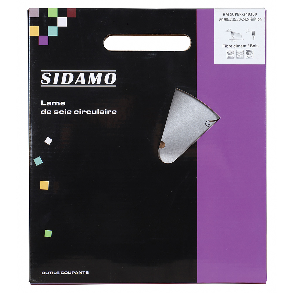 Lame de scie circulaire carbure HM Super pour tronçonnage de panneaux et matériaux divers SIDAMO - 249300