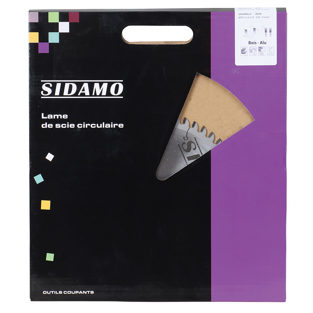 Lame de scie circulaire carbure pour aluminium, bois, plastique et matériaux stratifiés SIDAMO - 280150