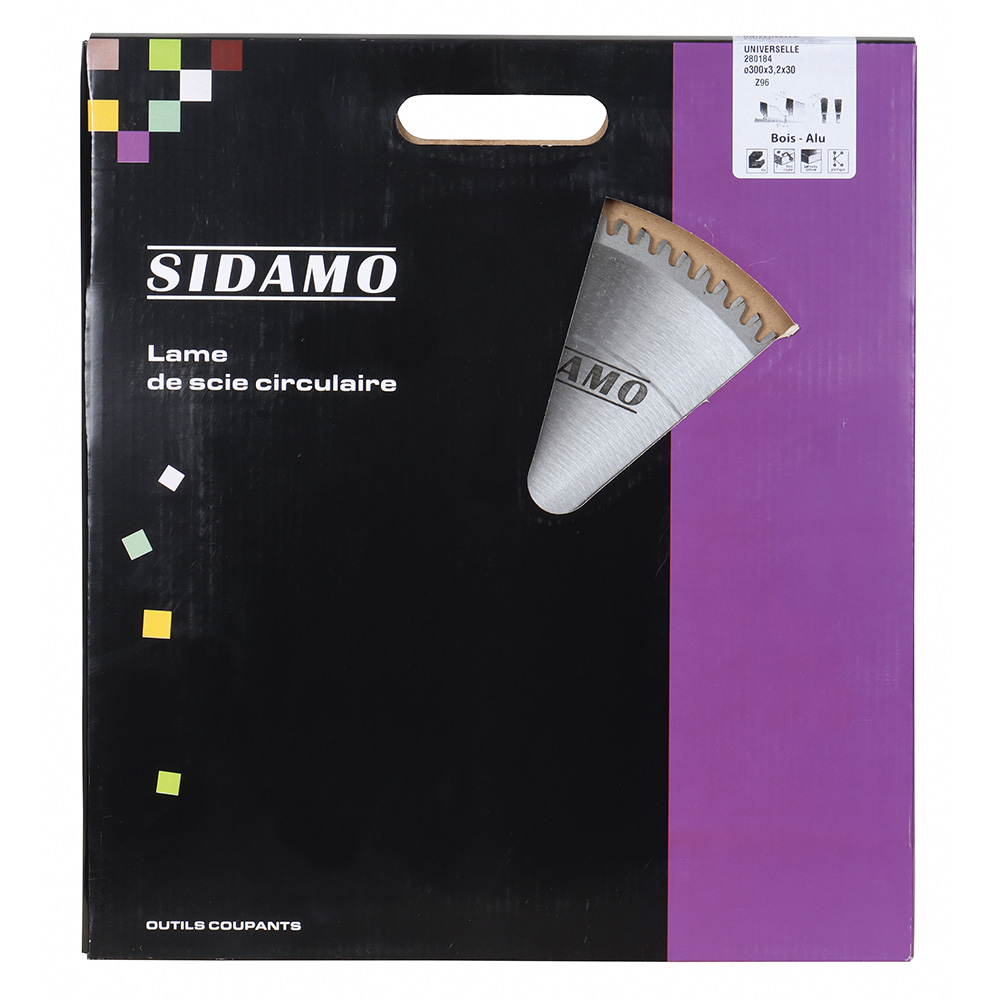 Lame de scie circulaire carbure pour aluminium, cuivre, plastique, bois et panneaux stratifiés SIDAMO - 280184
