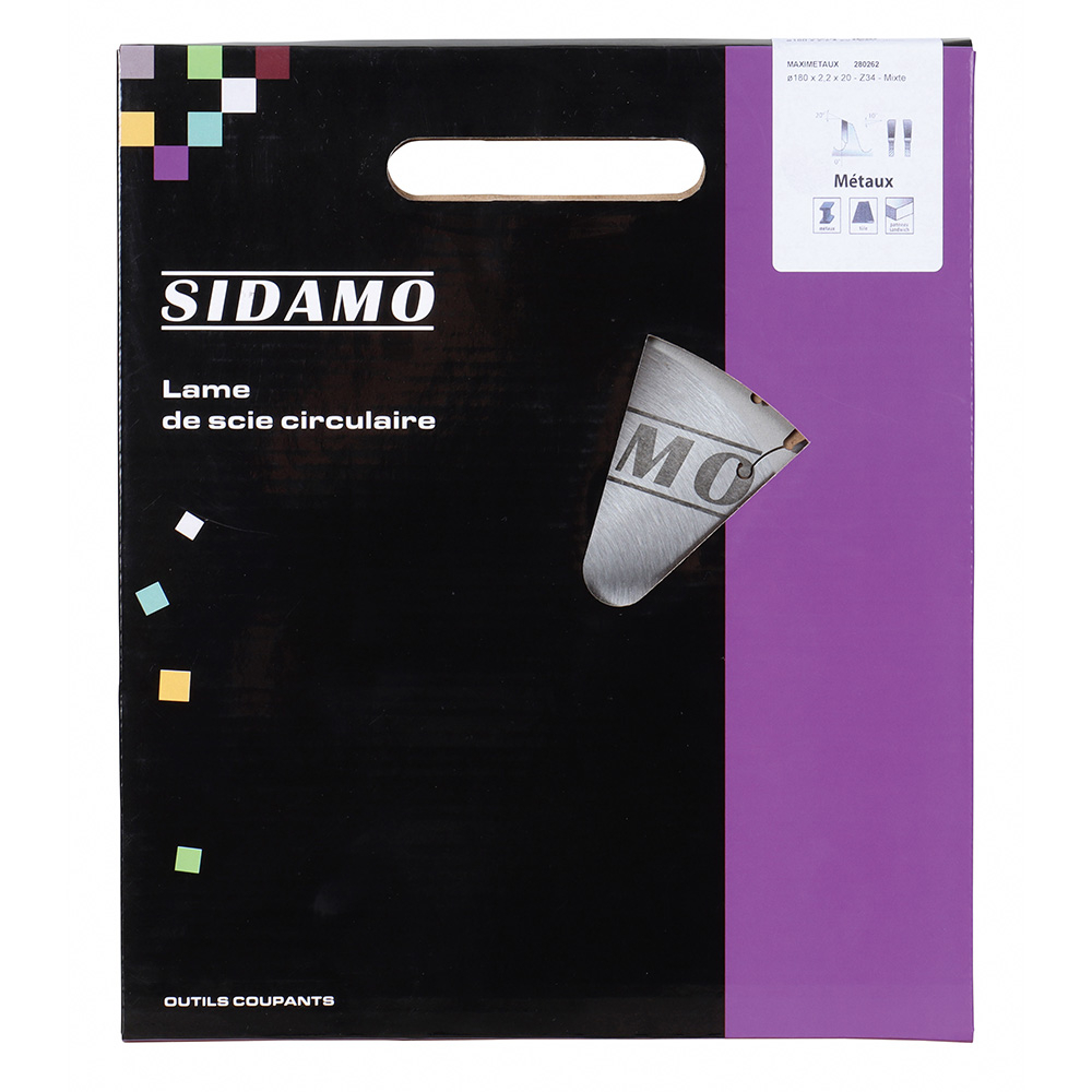 Lame de scie circulaire carbure MAXIMETAUX pour métaux ferreux et non ferreux, panneaux et bois SIDAMO - 280262