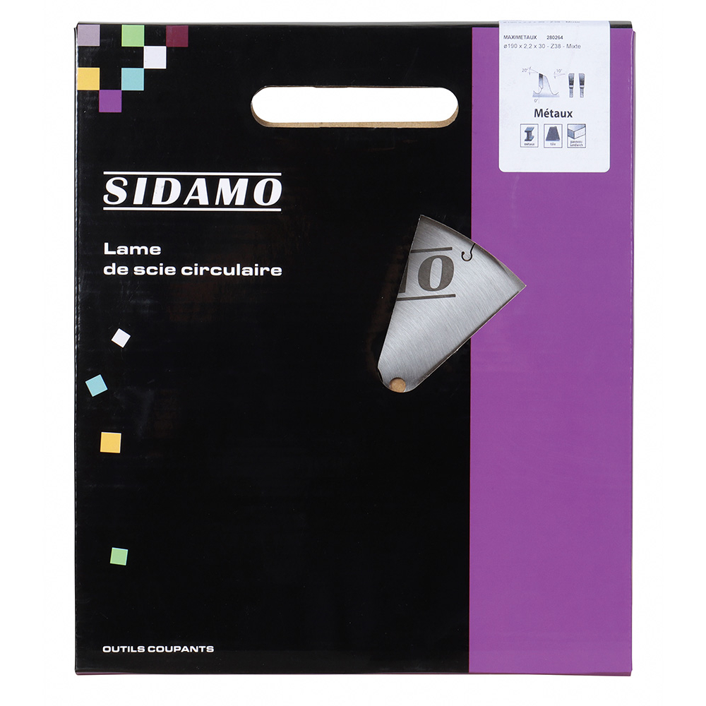 Lame de scie circulaire carbure MAXIMETAUX pour tronçonnage métaux, panneaux et bois SIDAMO - 280264